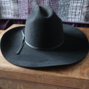 RESISTOL BLACK BEAVER 4XXX COWBOY HAT SIZE 7 1/8" UNISEX
